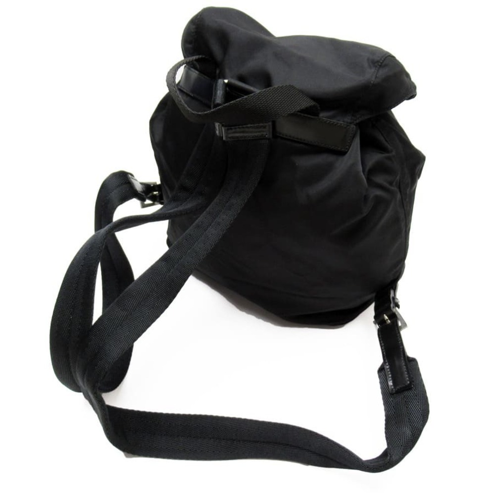 Prada Black Black Logo Nero Backpack Leather Triangle